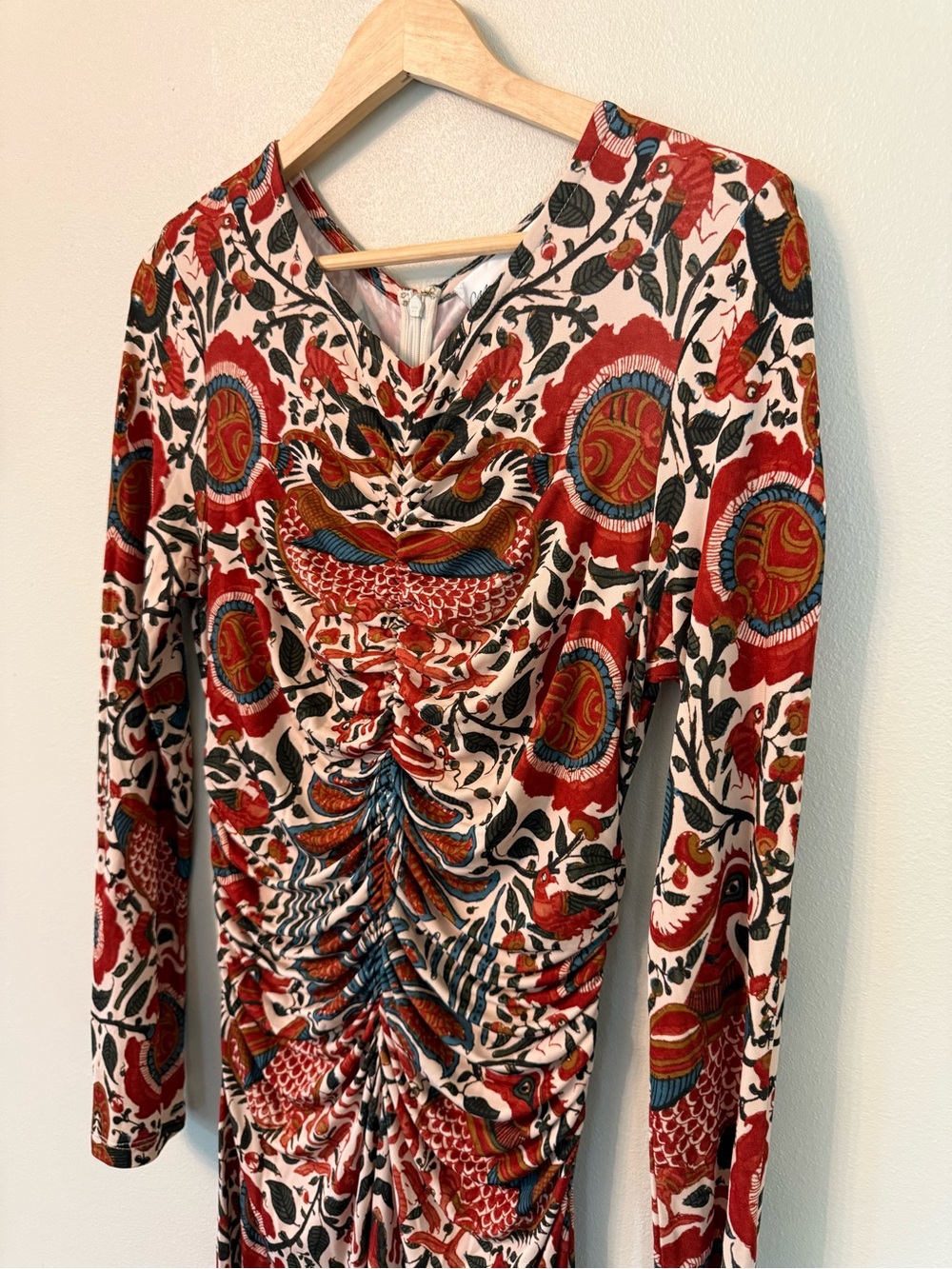 Cara Cara Maisy Turtledove Luxor Ruched Jersey Midi Dress Size L - Picture 5 of 11